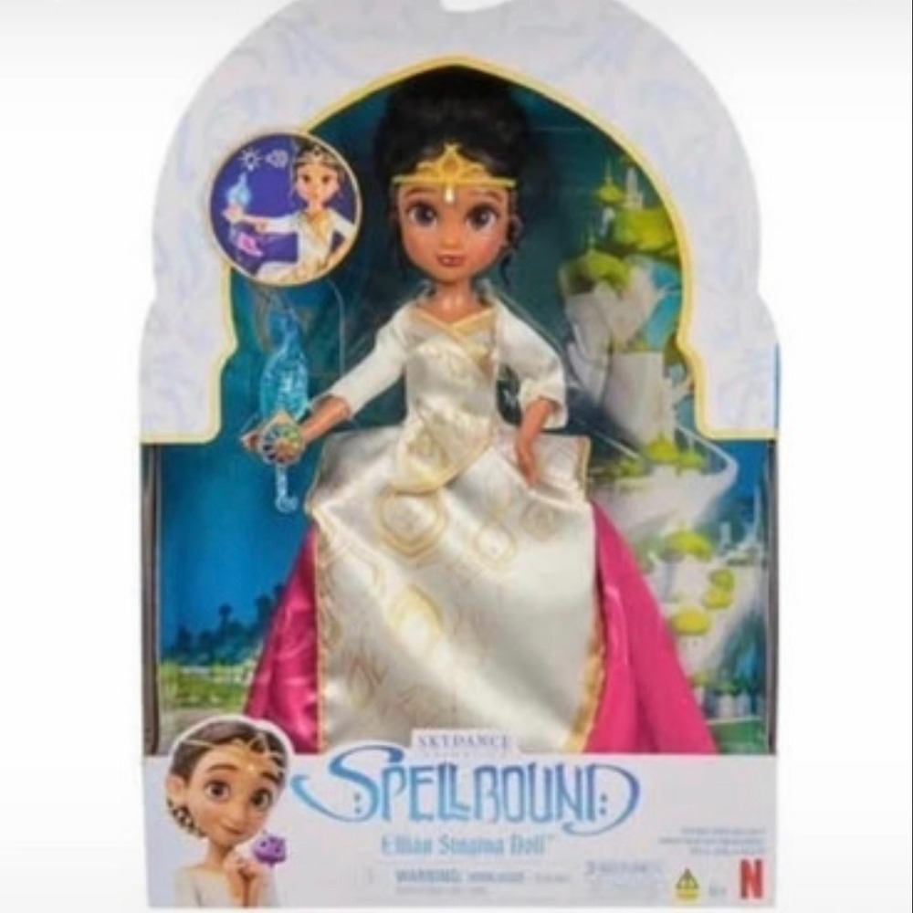 Skydance Spellbound Princess Ellian Singing Doll Netflix Movie White Gold Gown